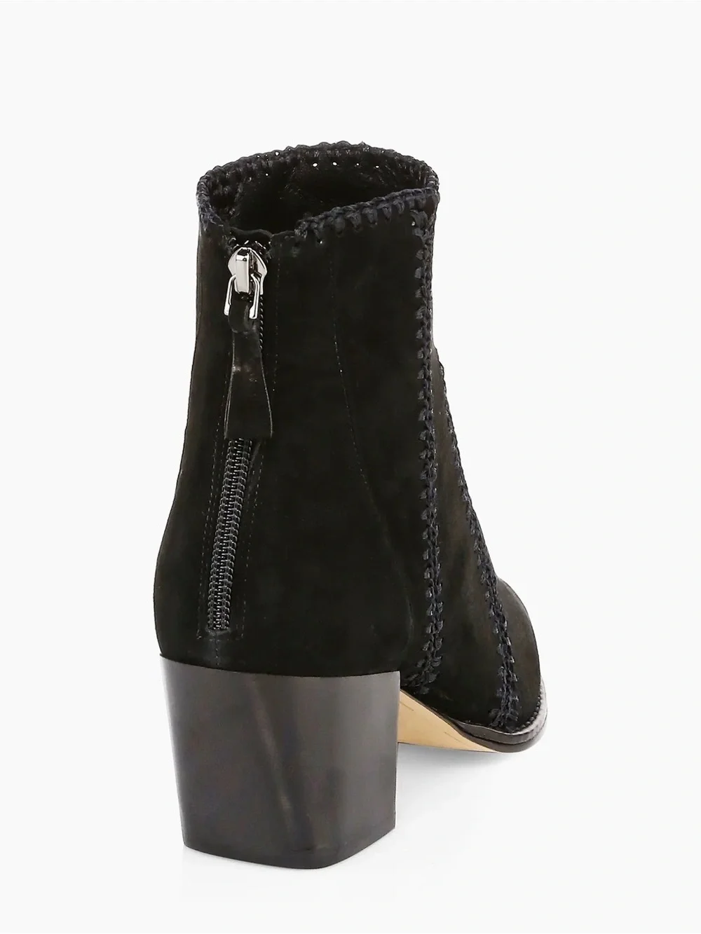 Birman Benta Black Suede Embroidered Ankle Boots – Size 40 Boho Chic Luxury